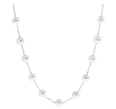 14 Karat White Tin Cup Pearls Necklace