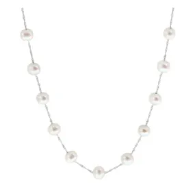 14 Karat White Tin Cup Pearls Necklace