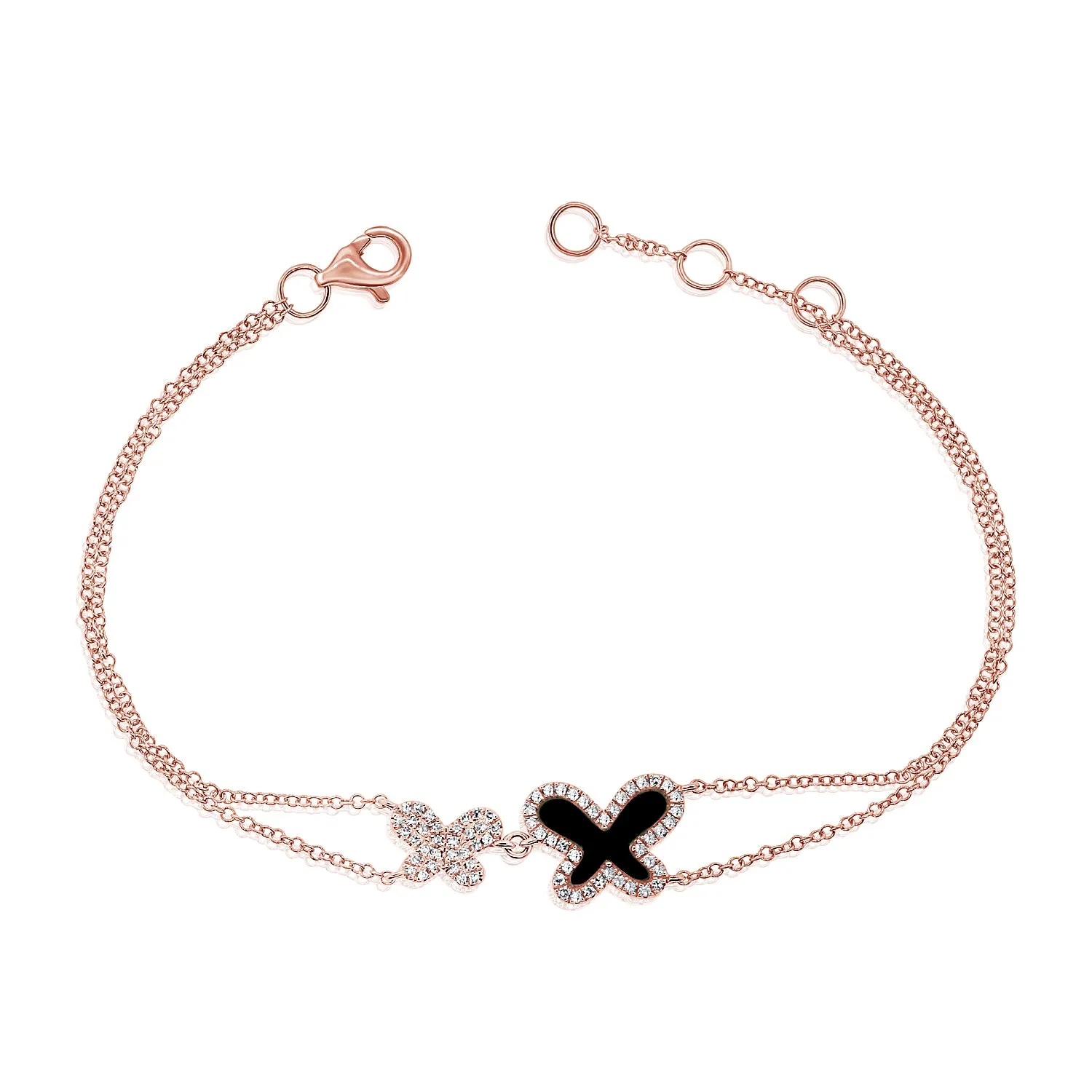 14k Gold & Diamond Butterfly Bracelet - 0.21ct