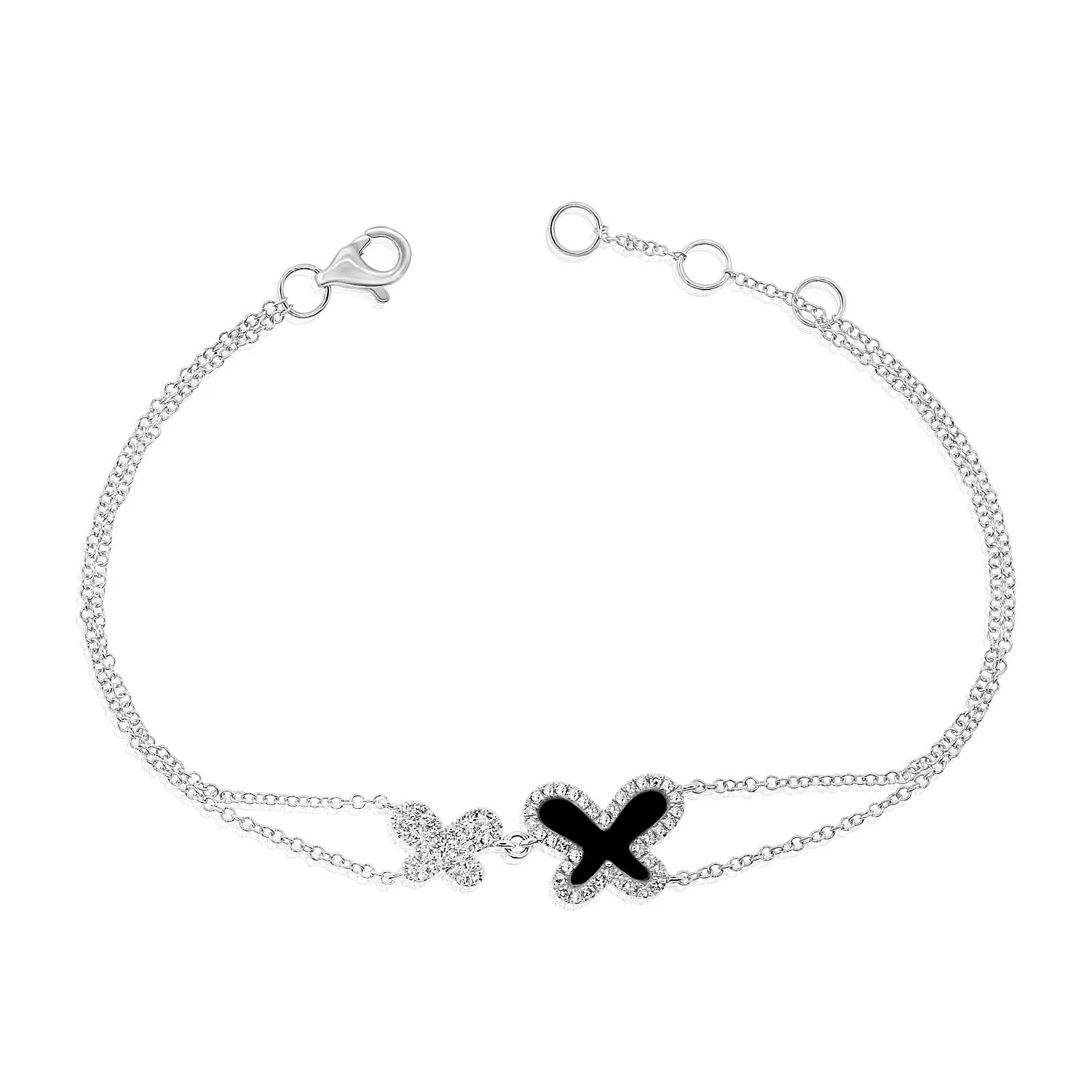 14k Gold & Diamond Butterfly Bracelet - 0.21ct