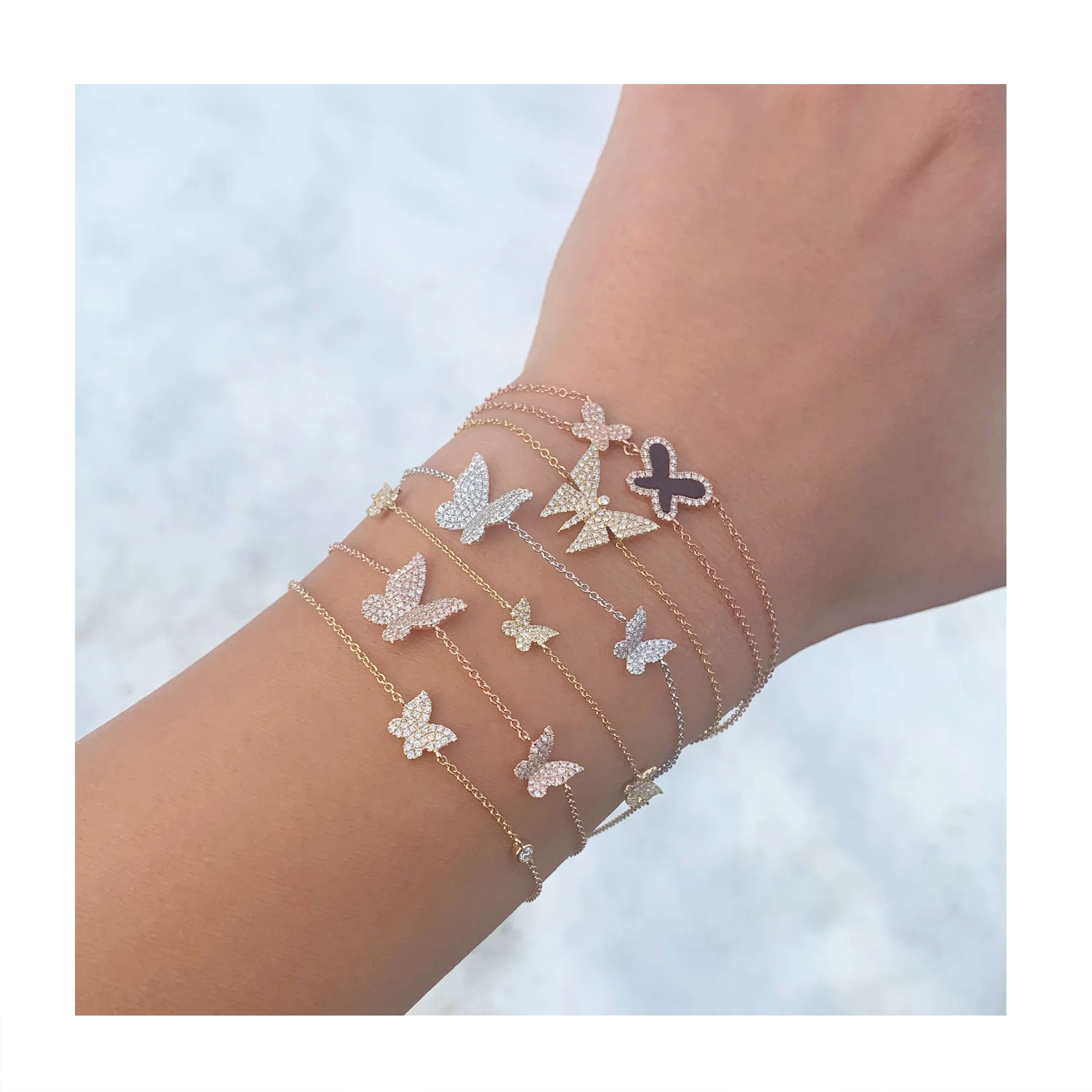 14k Gold & Diamond Butterfly Bracelet - 0.21ct
