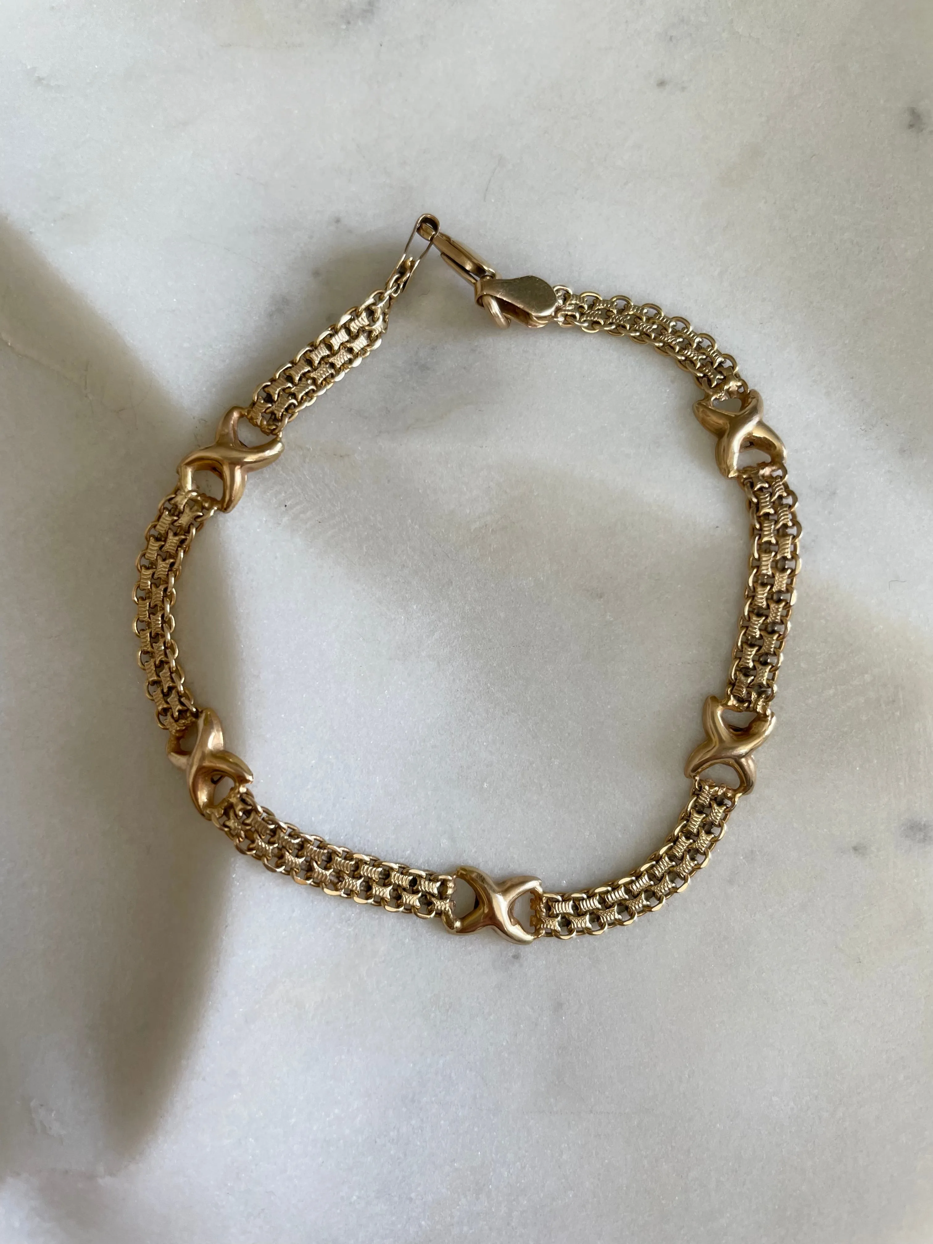 14K Gold Bismarck Chain Bracelet