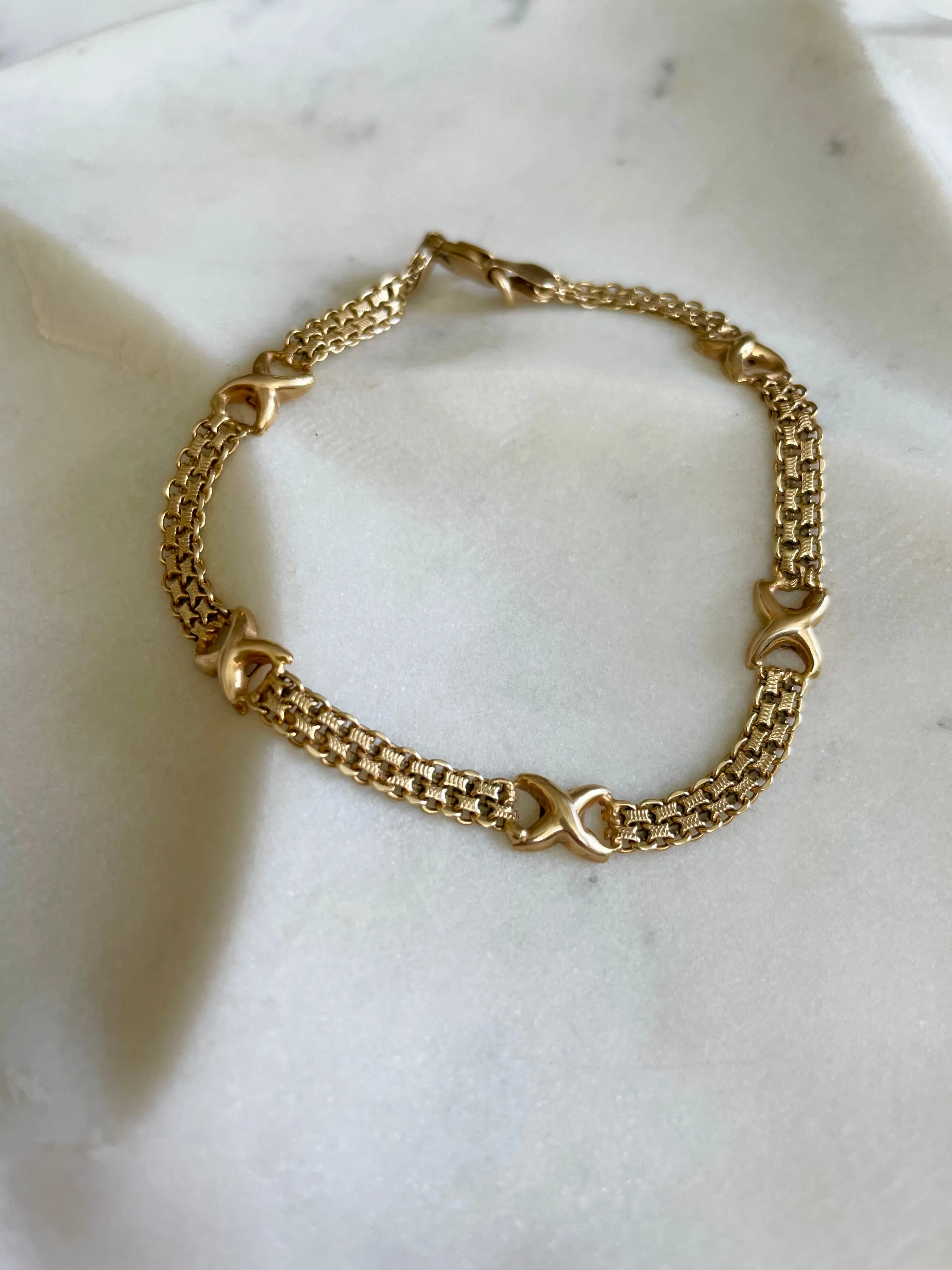 14K Gold Bismarck Chain Bracelet