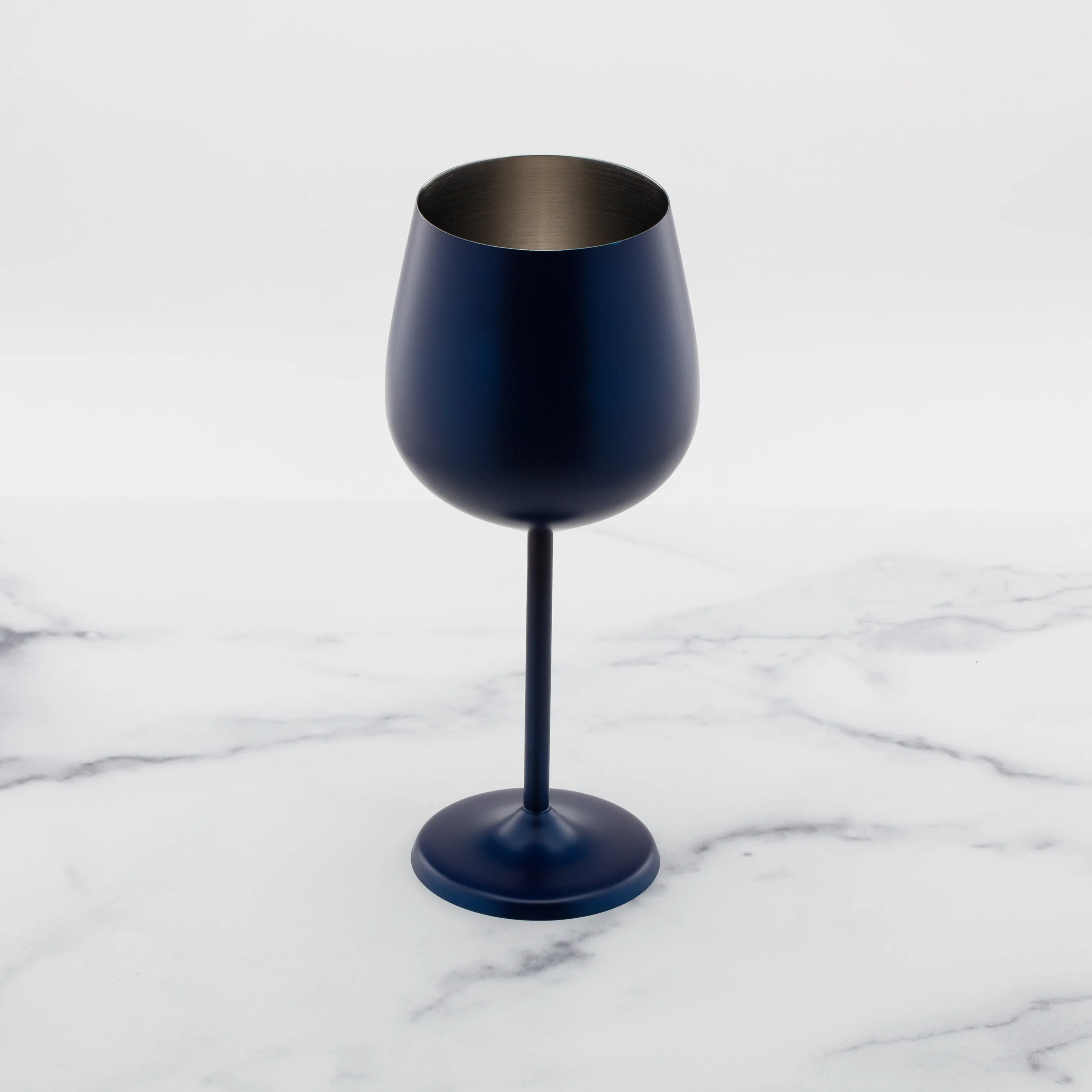 18 Oz Navy Stainless Wine Glasses, Set of 4