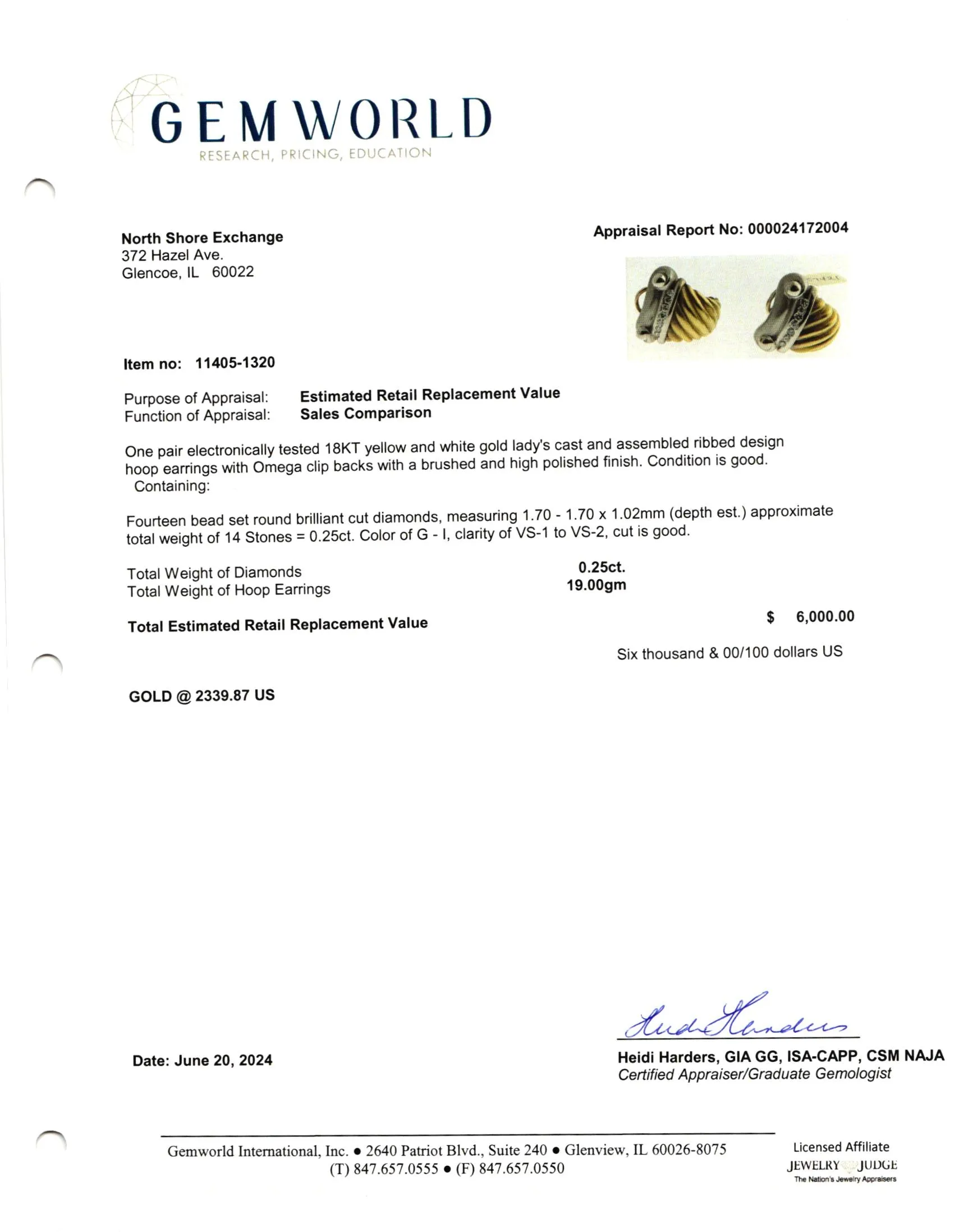18K Gold Earclips with 14 Diamonds