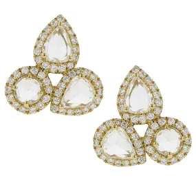 18K Yellow Gold Diamond Earrings