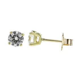 18K Yellow Gold Diamond Stud Earrings