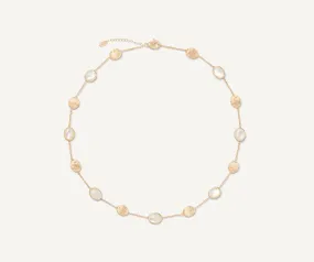 18K Yellow Gold Mother of Pearl & Gold Necklace