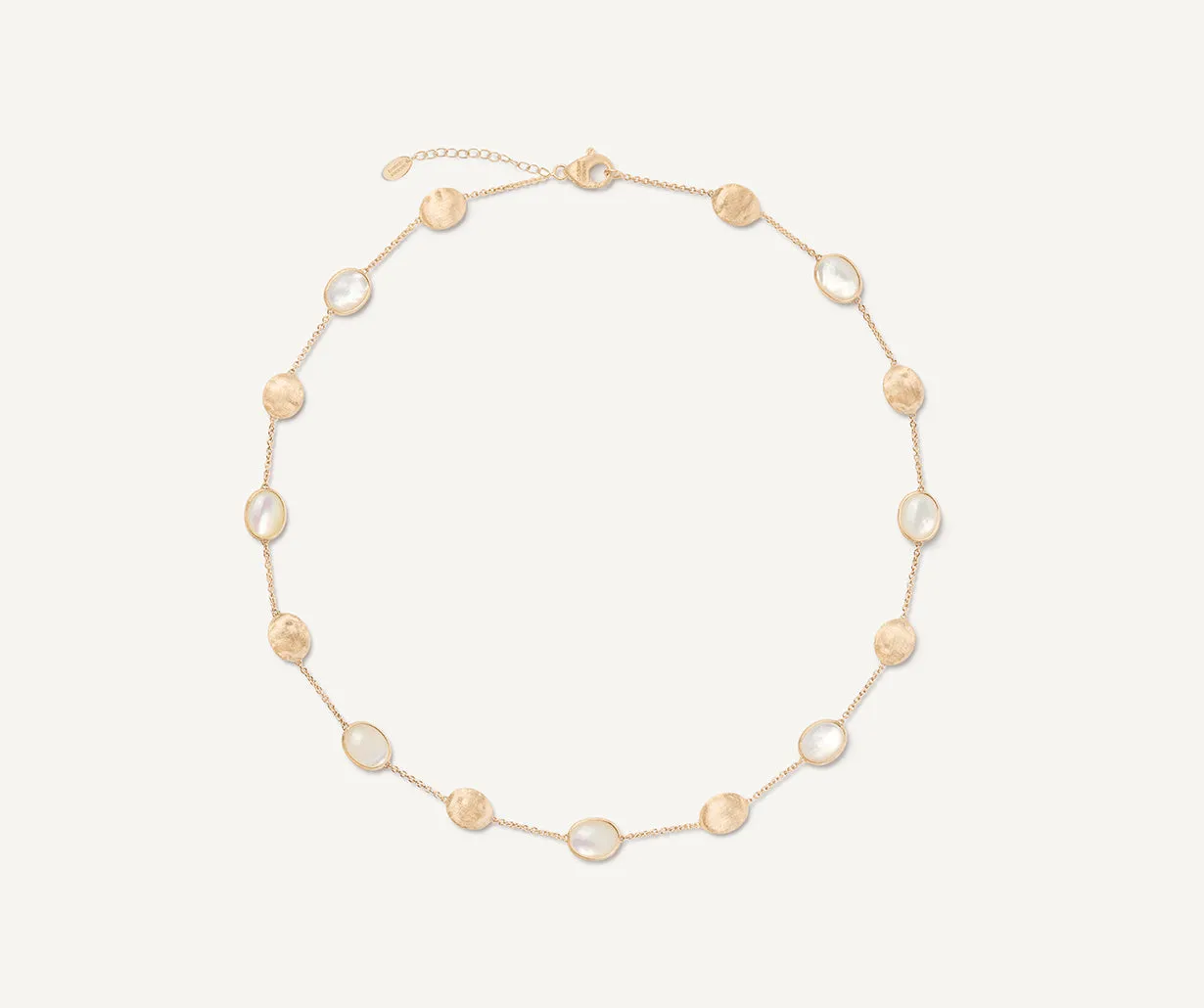 18K Yellow Gold Mother of Pearl & Gold Necklace