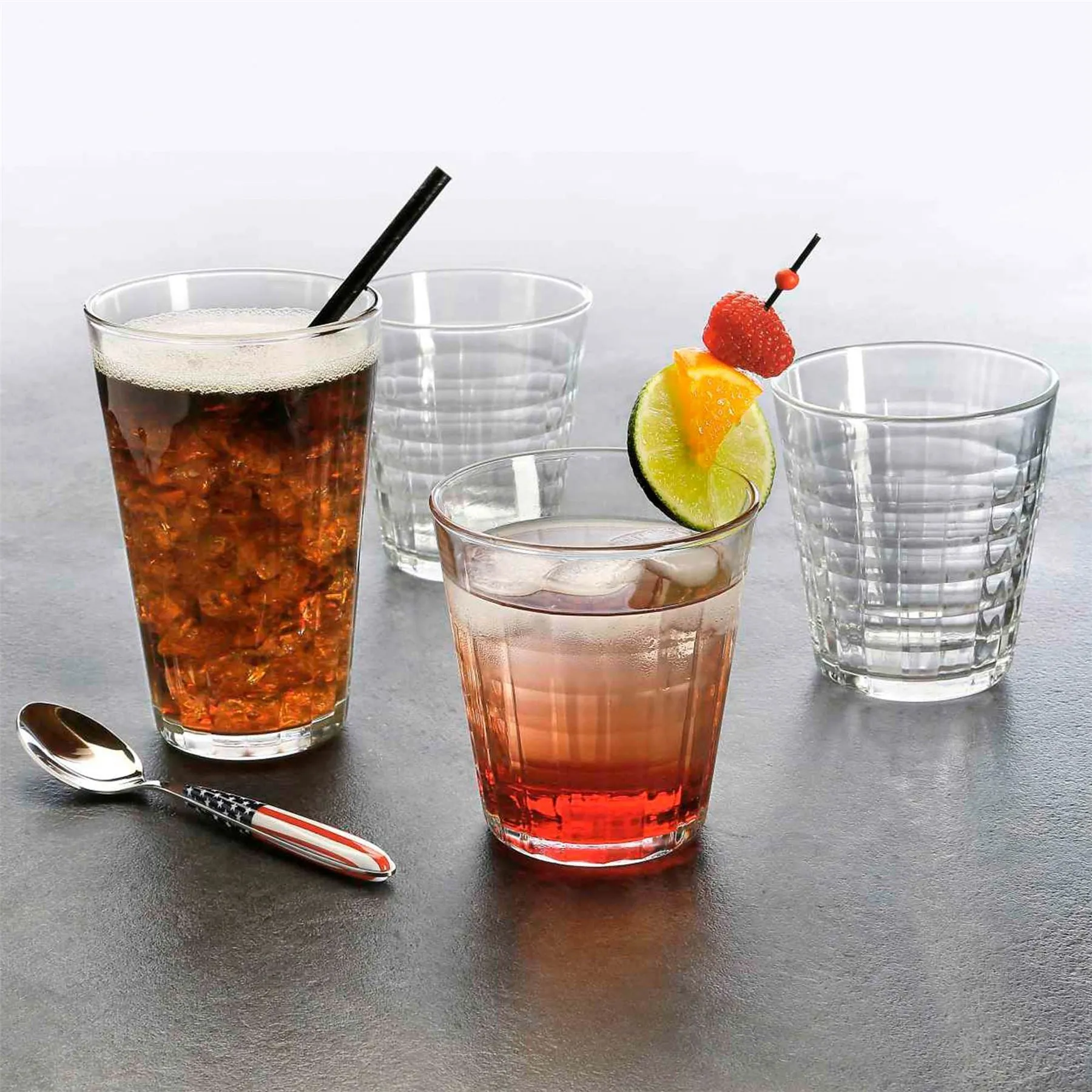 275ml Prisme Tumbler Glasses - Pack of Six - By Duralex
