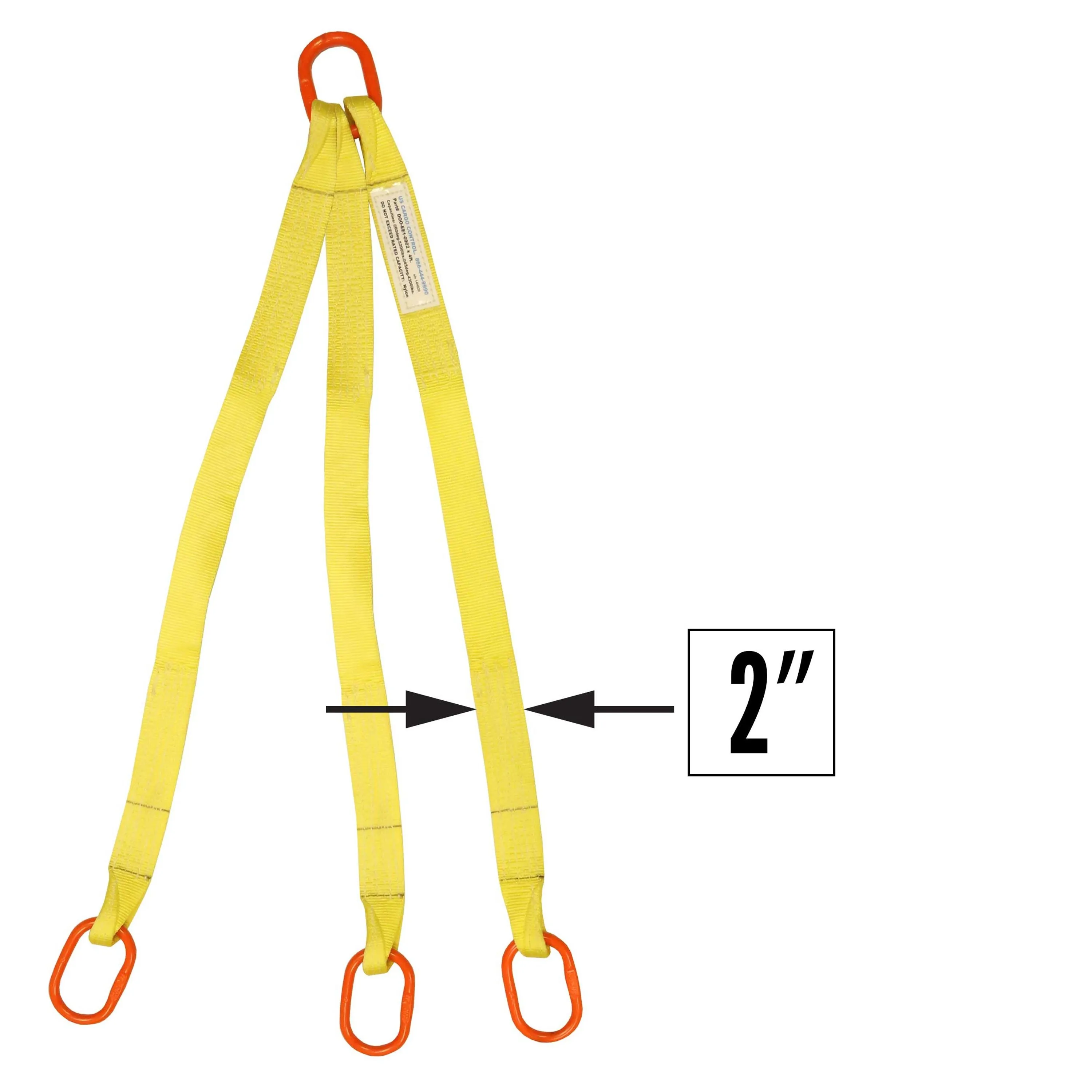 2"x3' (2 ply) Triple Leg Nylon Sling w/ Master Link Both Ends