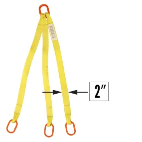 2"x3' (2 ply) Triple Leg Nylon Sling w/ Master Link Both Ends