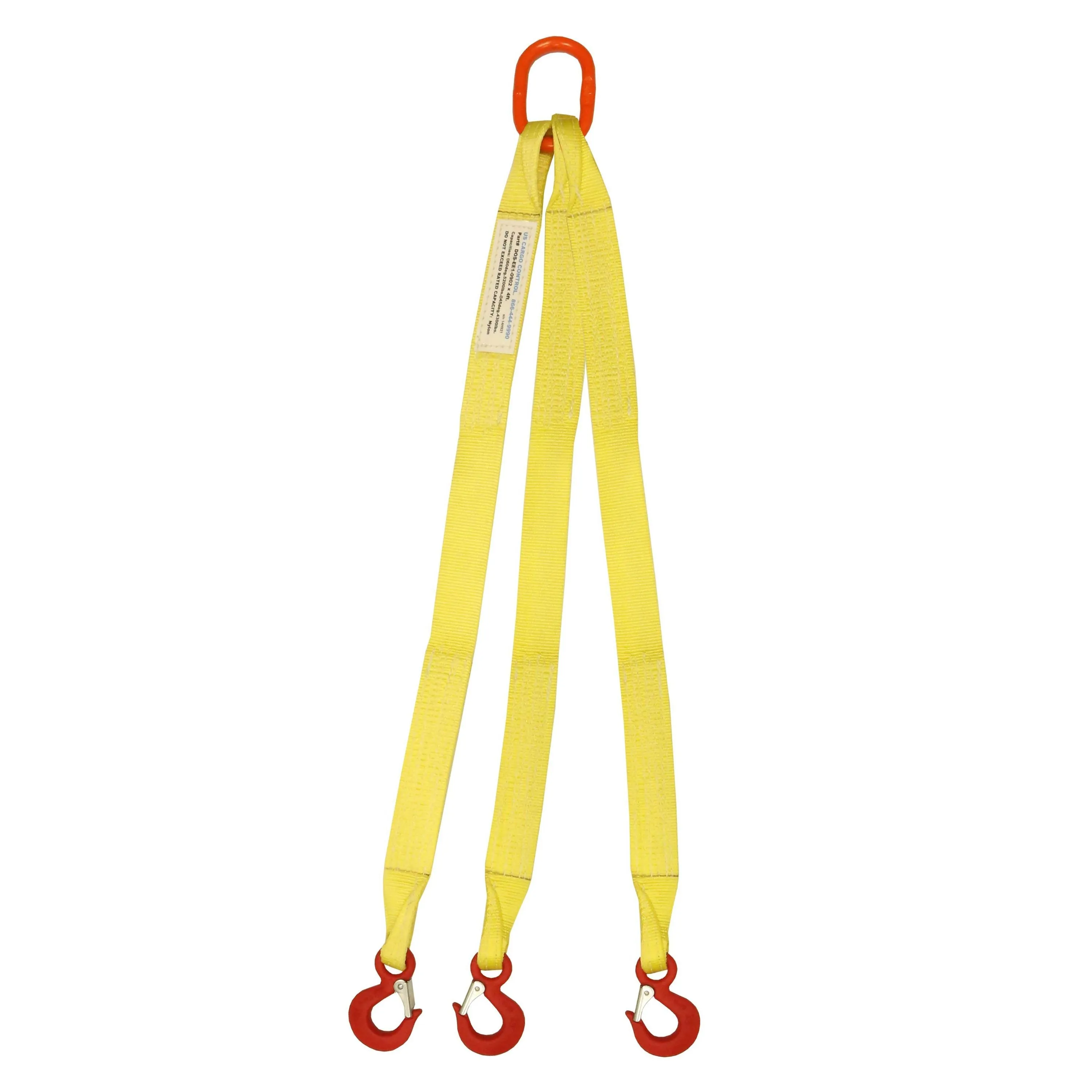 2"x4' (1 ply) Triple Leg Nylon Sling w/ Master Link & Sling Hook