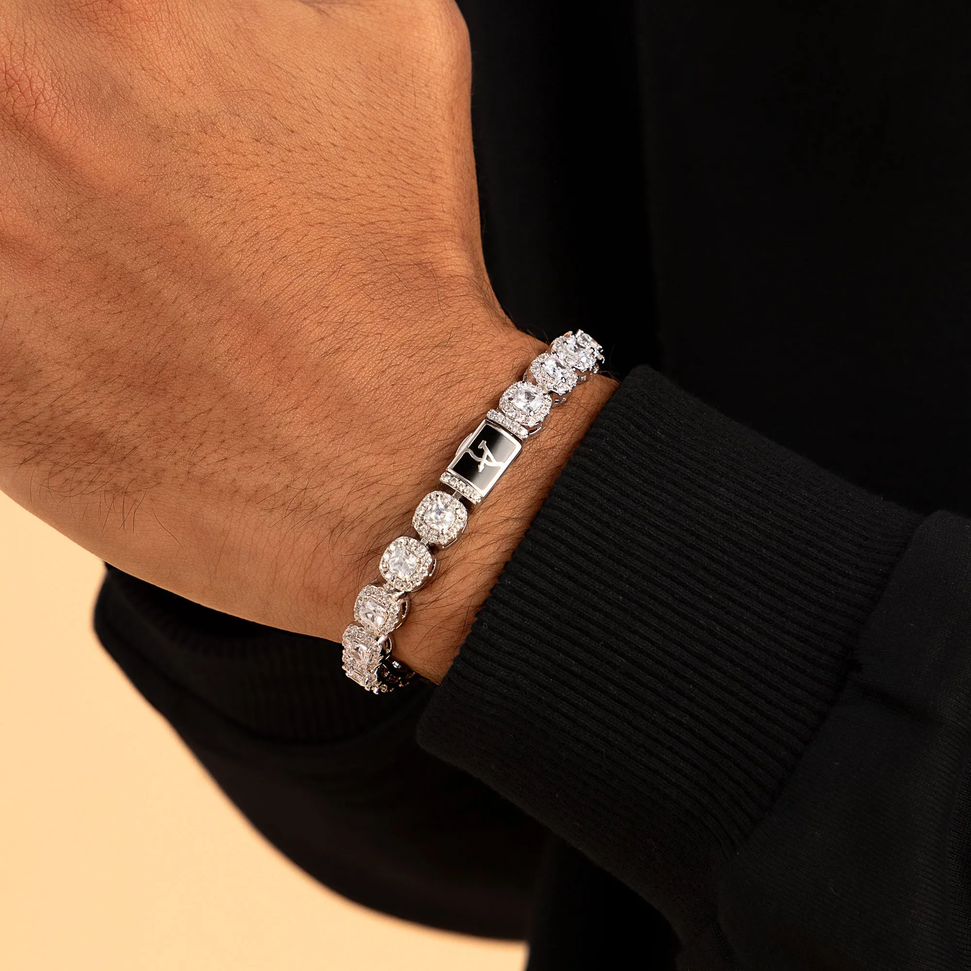 7mm Cushion-Cut Clustered Tennis    Bracelet Gift Set