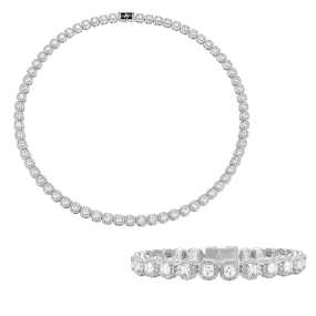 7mm Cushion-Cut Clustered Tennis    Bracelet Gift Set