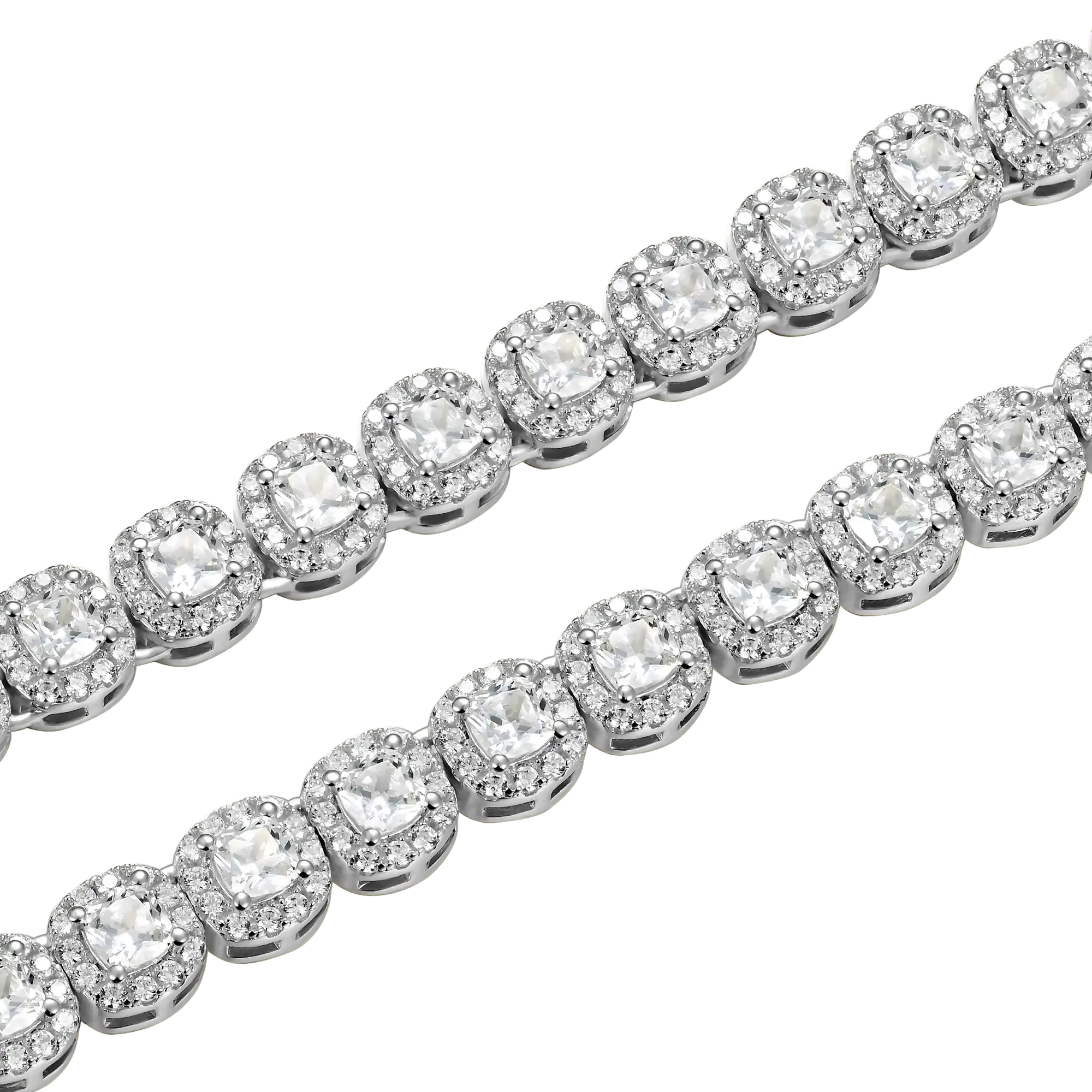 7mm Cushion-Cut Clustered Tennis    Bracelet Gift Set