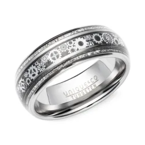 7mm Tungsten Ring with Blue carbon fibre