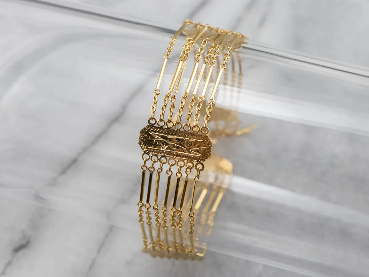 900 Gold Fancy Link Bracelet