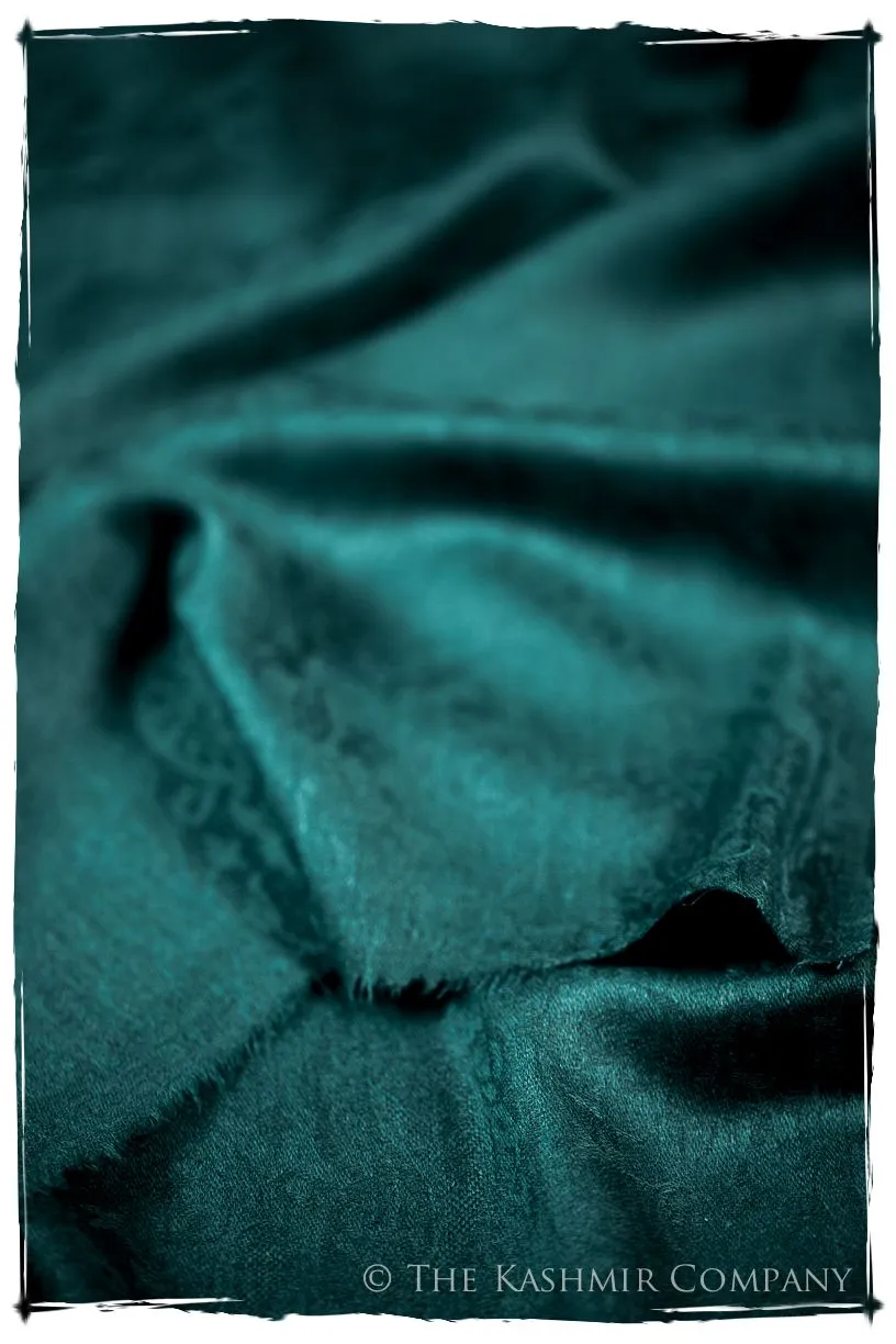 Adriatic Bleu Paisley Kashmir Wool Scarf