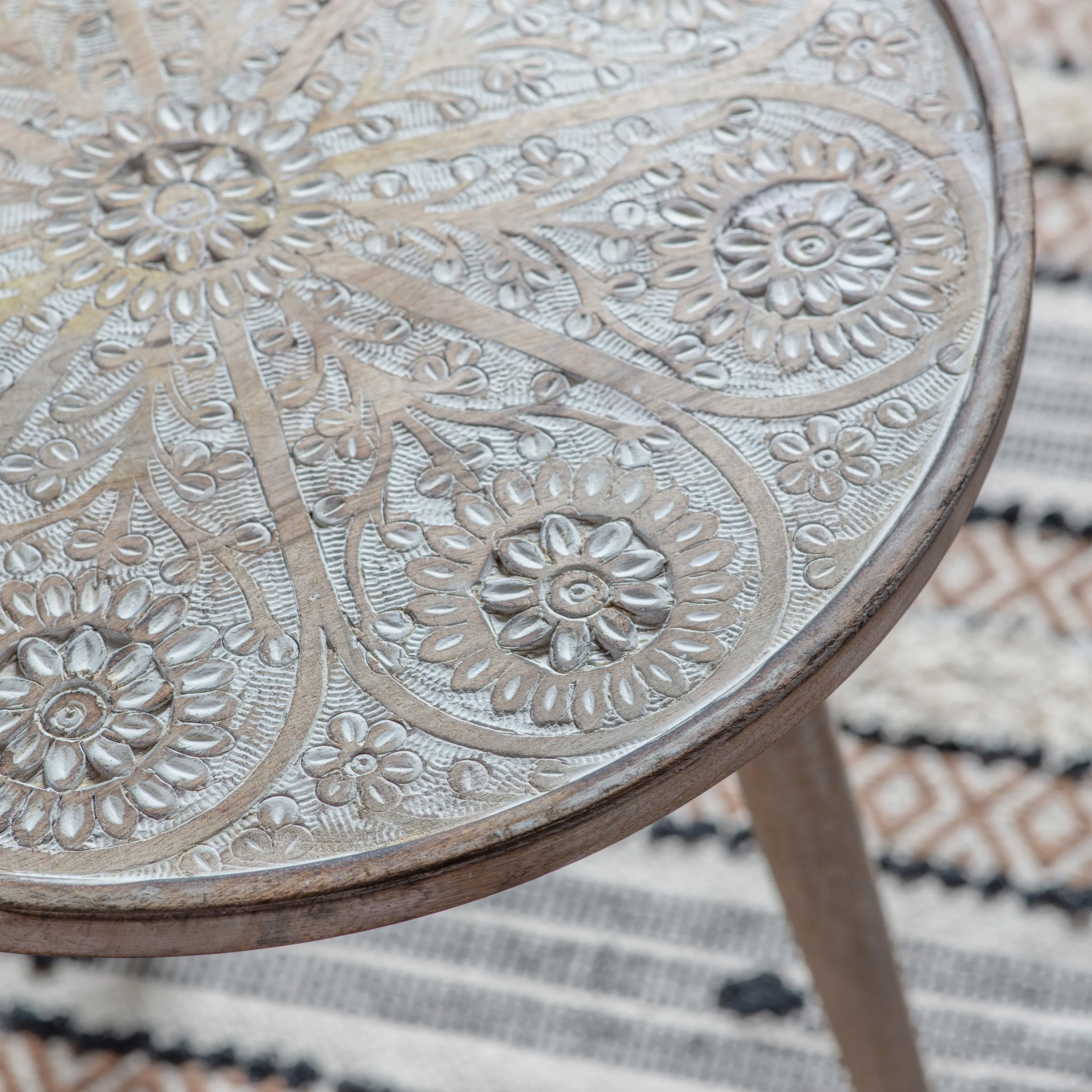 Amos Agra Side Table Natural White