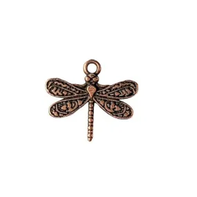 Antique Copper Dragonfly Charm III