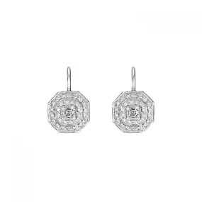 Asscher-Cut Diamond Drop Earrings