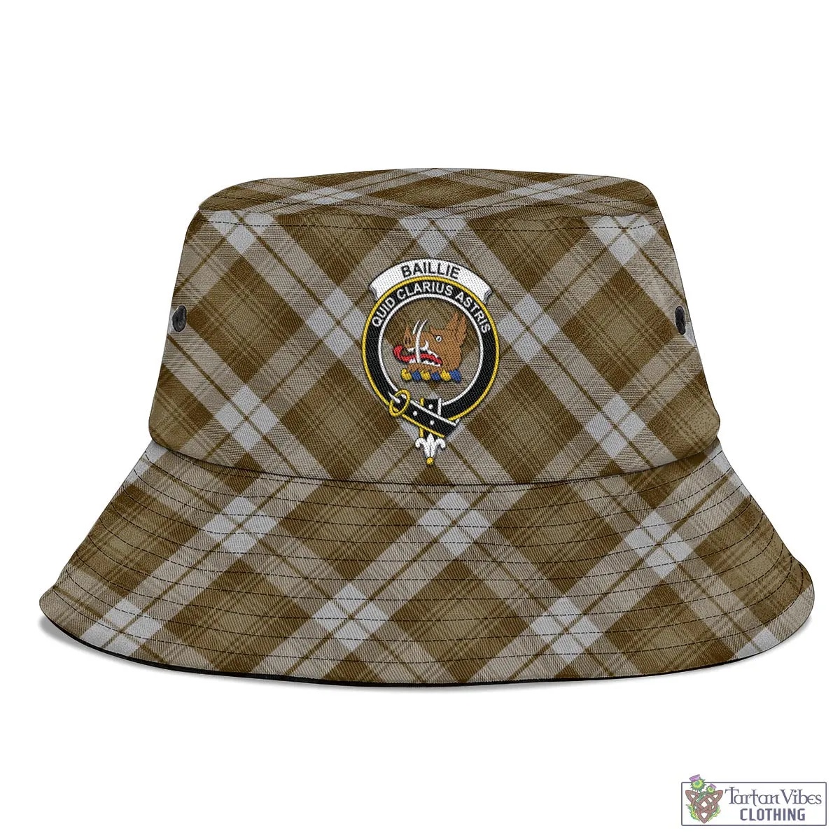 Baillie Dress Tartan Bucket Hat with Family Crest