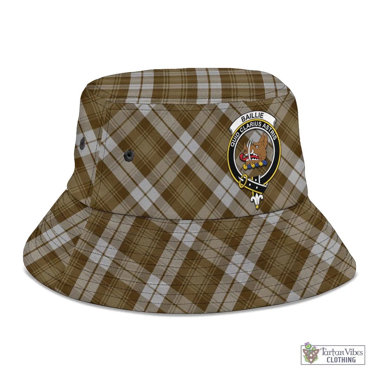 Baillie Dress Tartan Bucket Hat with Family Crest