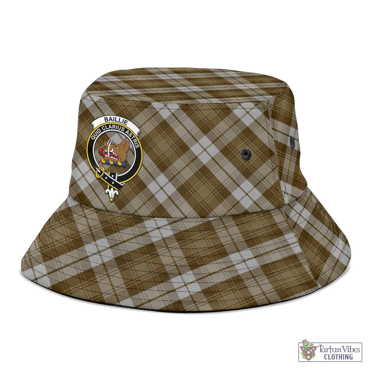 Baillie Dress Tartan Bucket Hat with Family Crest