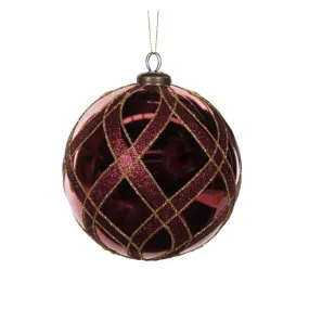 Bauble Lattice Burgundy 15cm