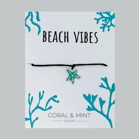 Beach vibes - teal starfish charm bracelet