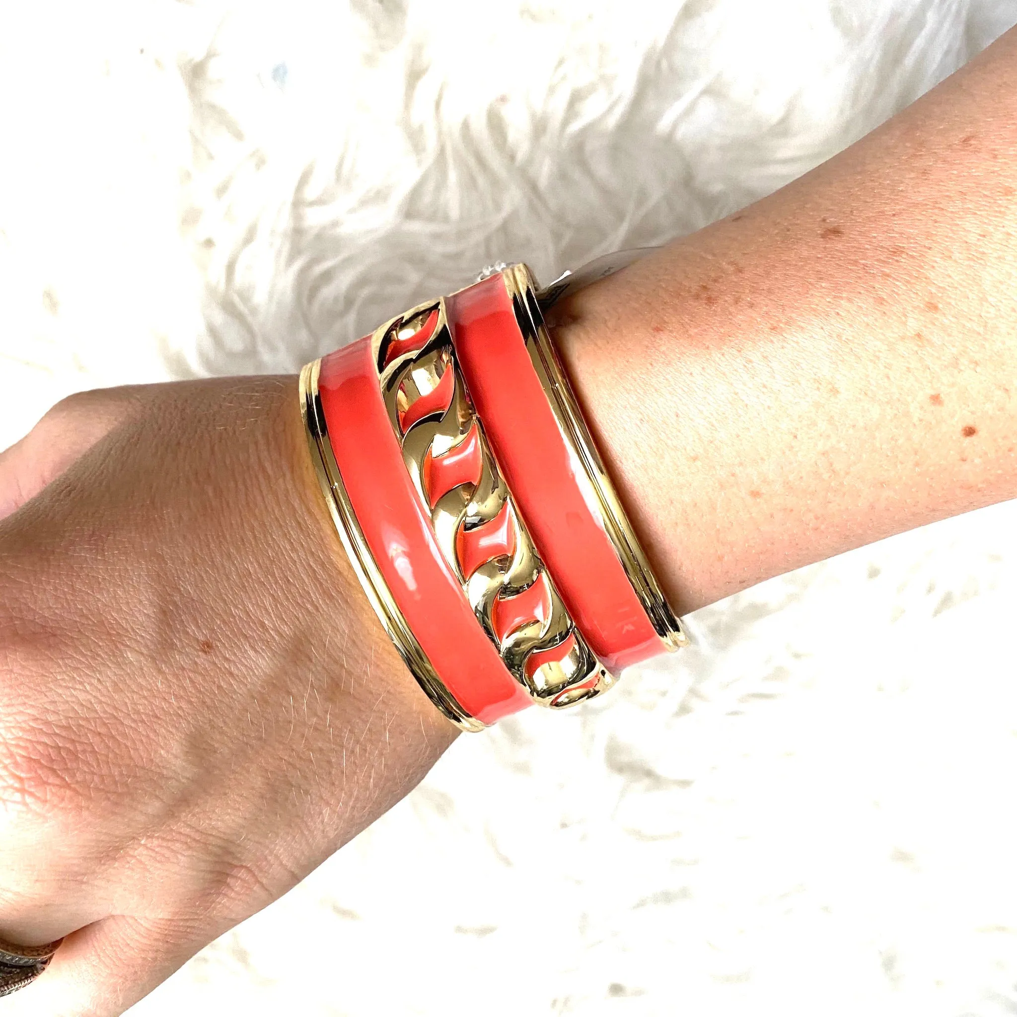 Birch Hill Coral and Gold Bracelet NWT