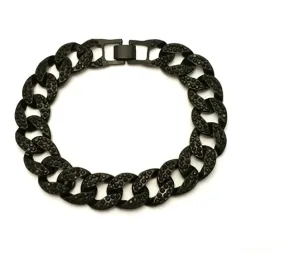 Black Cuban Link Bracelet Diamond Miami Cuban Link Chain Bracelet Bracelet Hip Hop Iced Out Bling