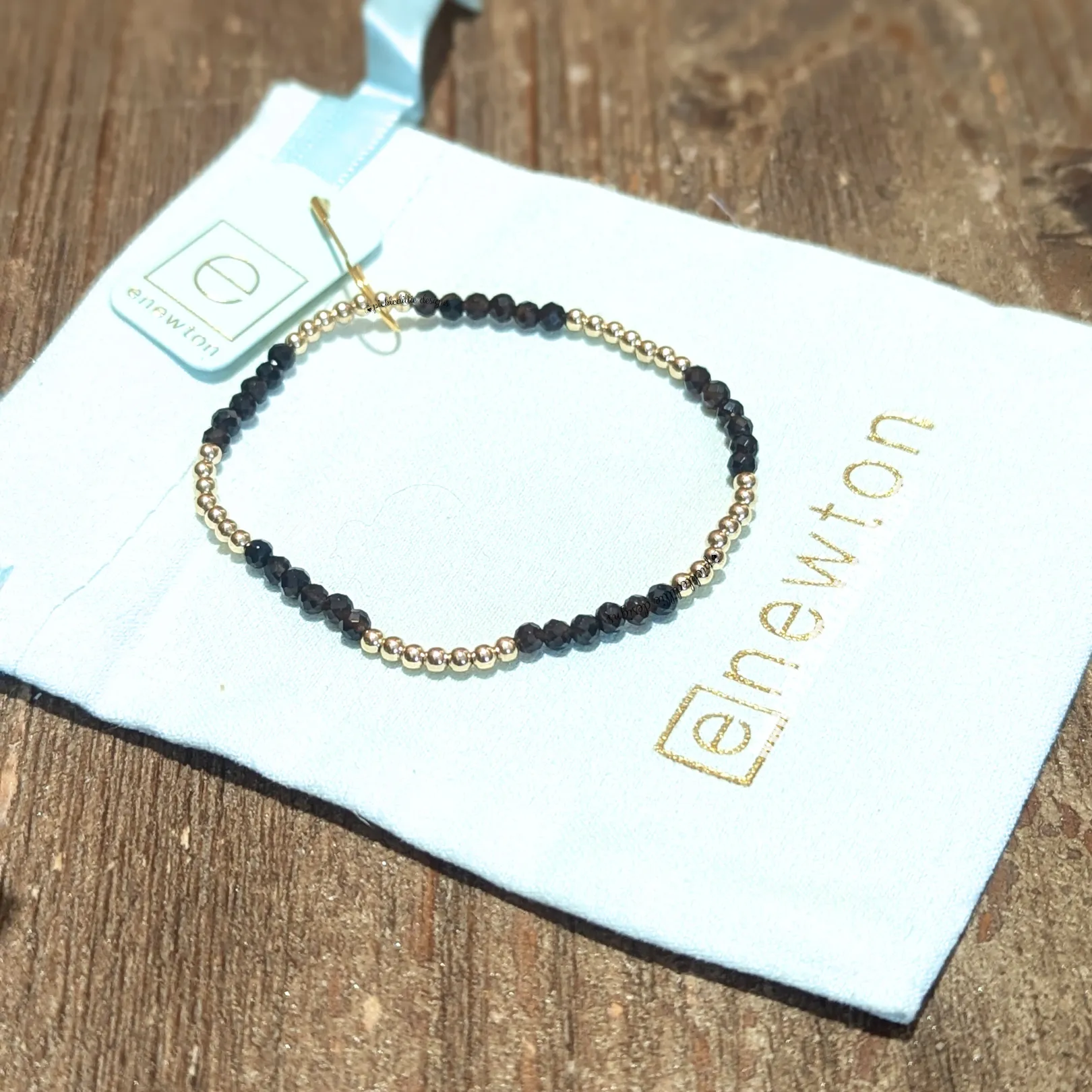 Blissful Pattern 2.5mm Bracelet - Faceted Onyx