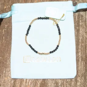 Blissful Pattern 2.5mm Bracelet - Faceted Onyx