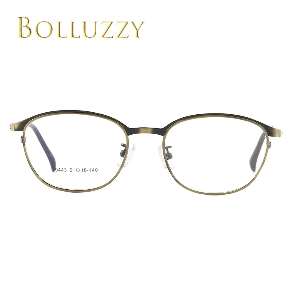 Bolluzzy Men's Eyeglasses Alloy Full Rim Round 9443