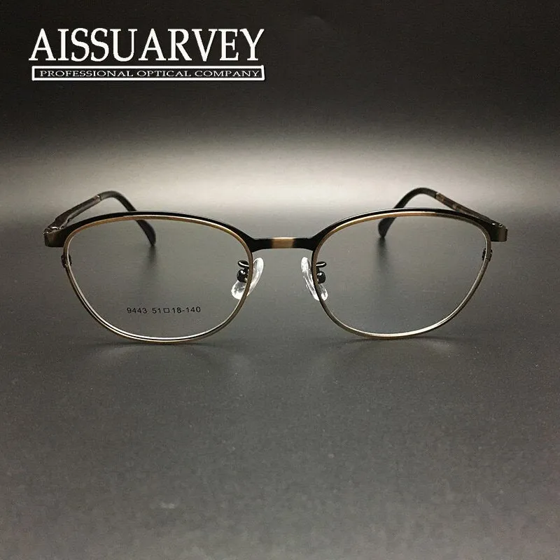 Bolluzzy Men's Eyeglasses Alloy Full Rim Round 9443
