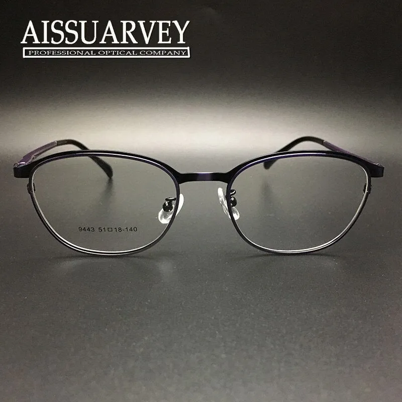 Bolluzzy Men's Eyeglasses Alloy Full Rim Round 9443