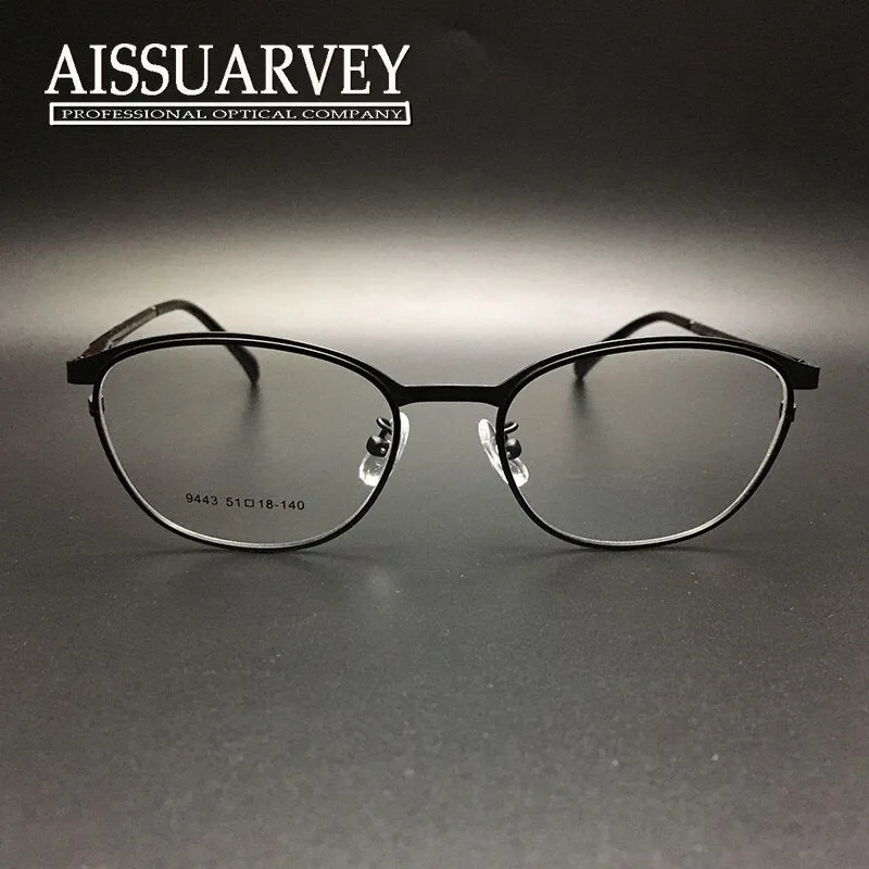 Bolluzzy Men's Eyeglasses Alloy Full Rim Round 9443