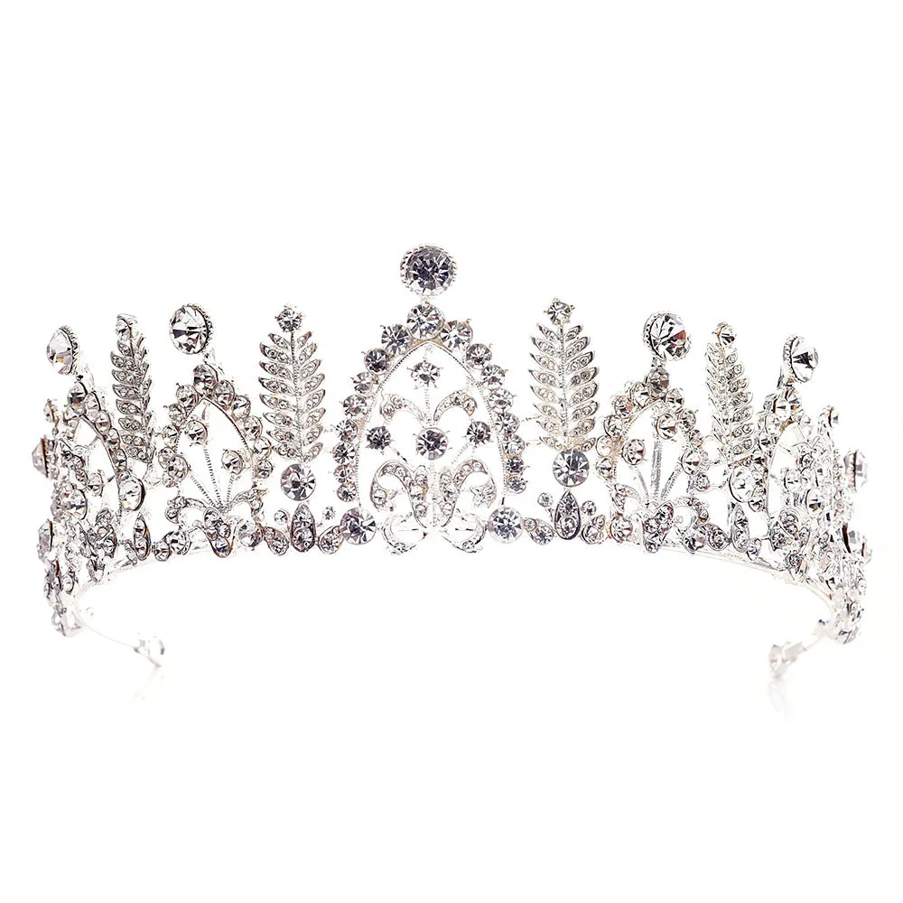 Bridal alloy inlaid rhinestone leaf crown Korean exquisite rhinestone wedding birthday accessories hair