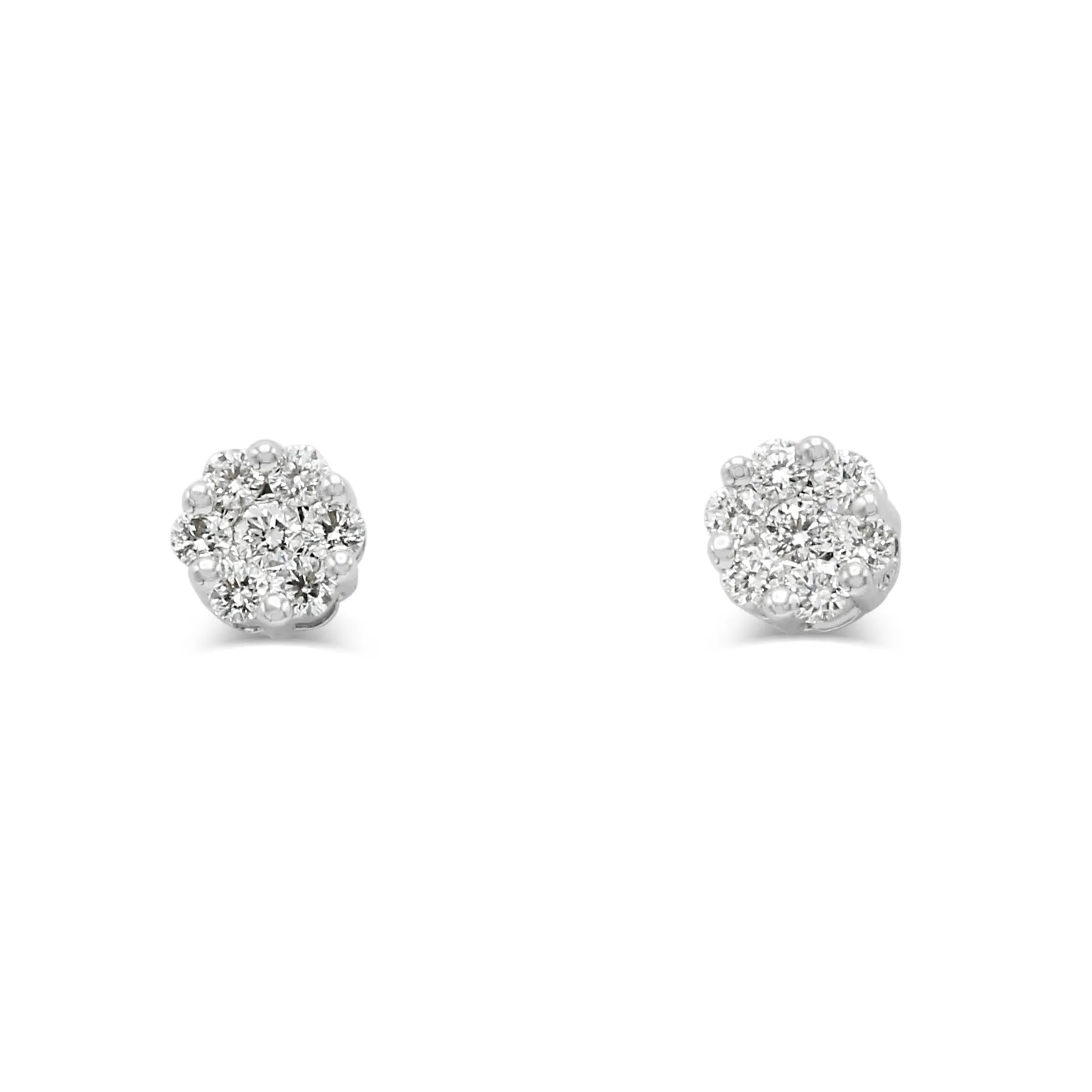 Brilliant Cut 0.31ct Diamond Daisy Cluster Stud Earrings