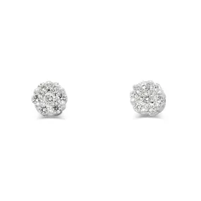 Brilliant Cut 0.31ct Diamond Daisy Cluster Stud Earrings