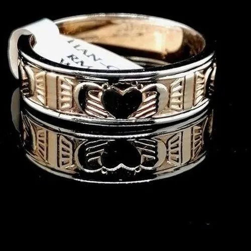 Claddagh Two Tone Wedding Band