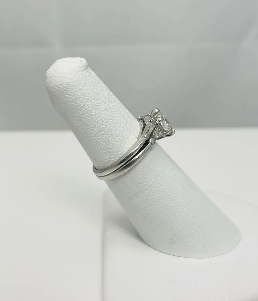 Classic Platinum Natural Diamond Engagement Ring Set