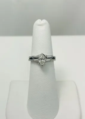 Classic Platinum Natural Diamond Engagement Ring Set