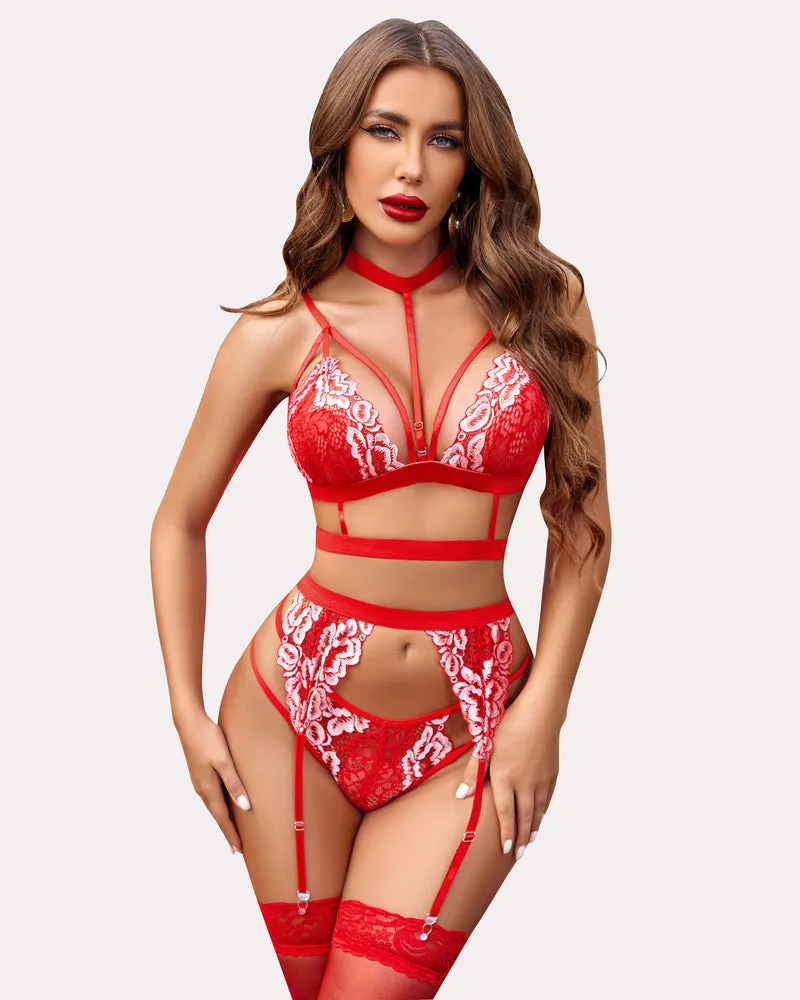 Color Lace Bra And Panty Set