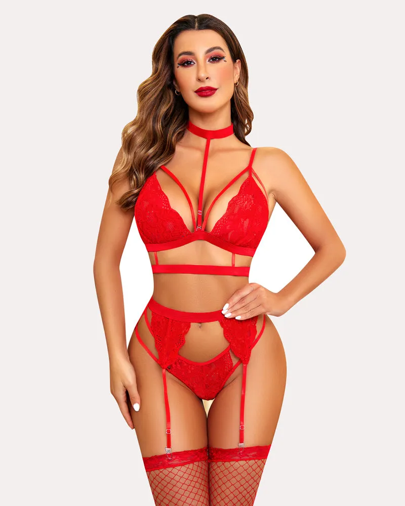 Color Lace Bra And Panty Set