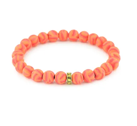 Coral Disco Stack Bracelet
