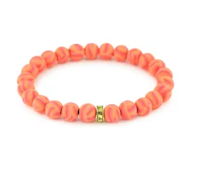 Coral Disco Stack Bracelet
