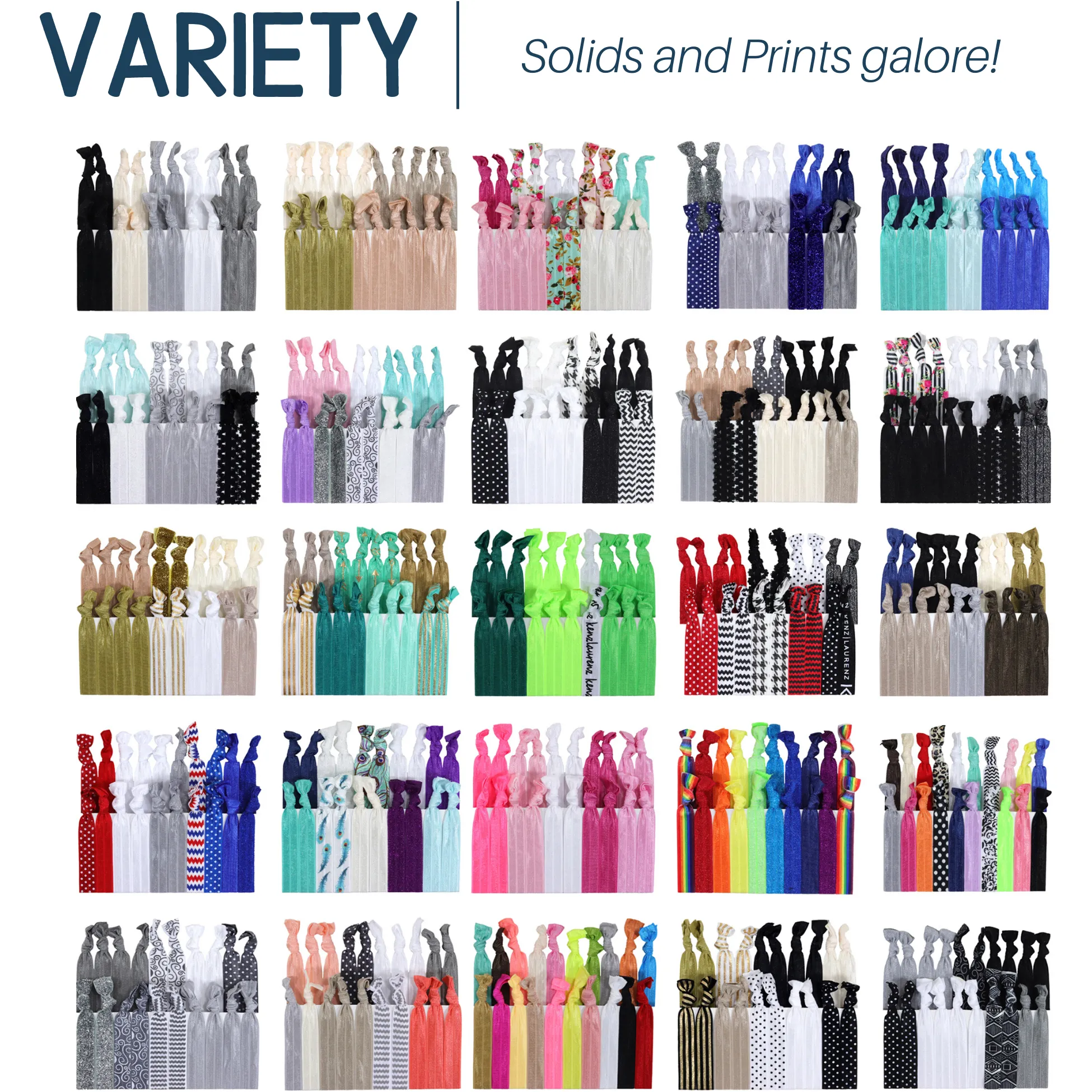 Coral Ribbon Hair Ties - 20 Pack